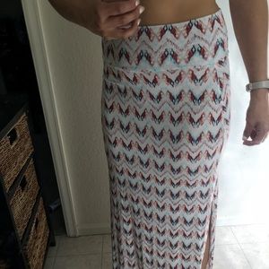 Boho double slit maxi skirt
